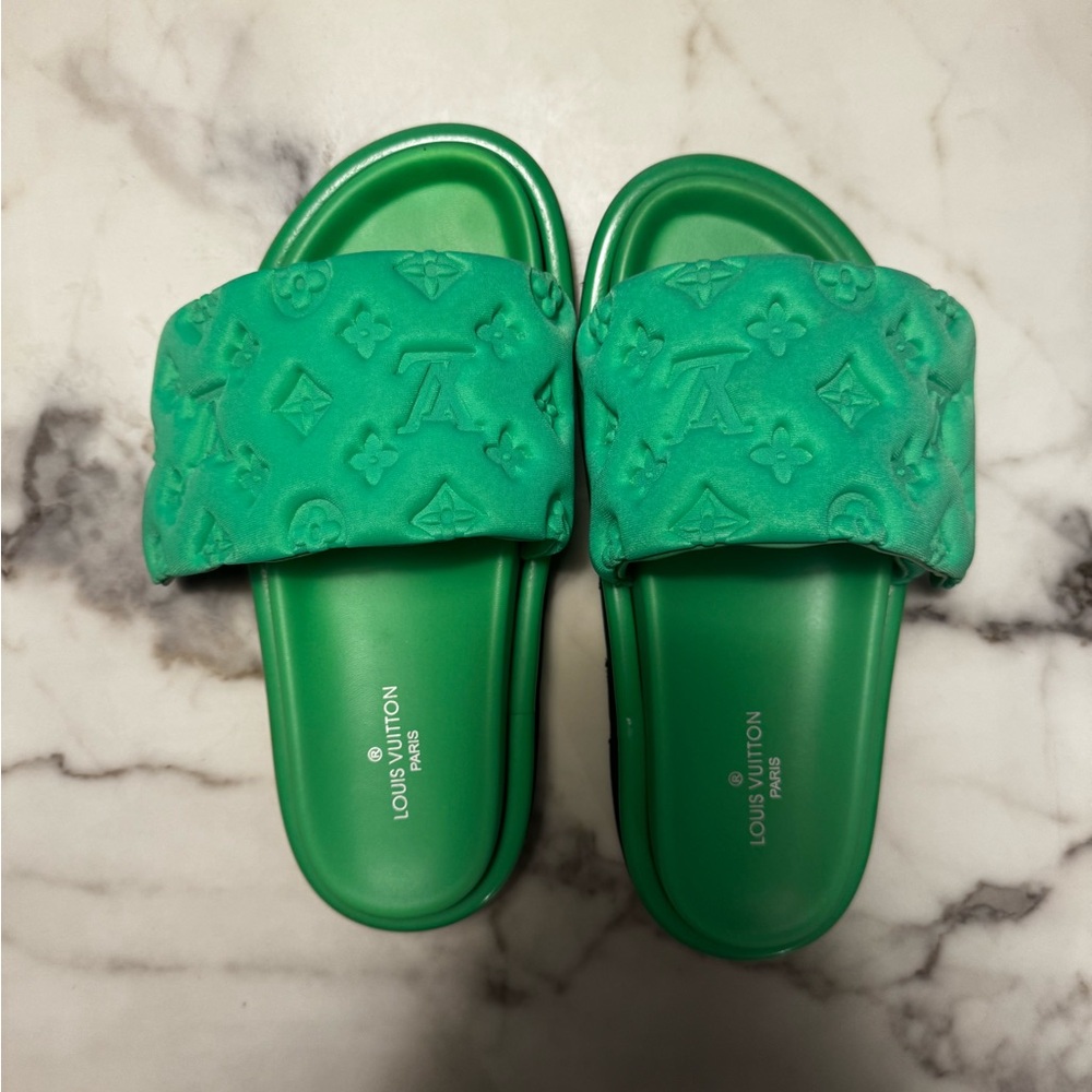 Louis Vuitton Green Slides